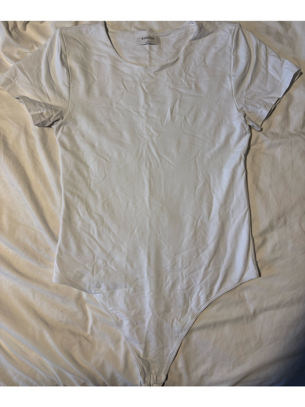 Babaton White Short Sleeve Bodysuit